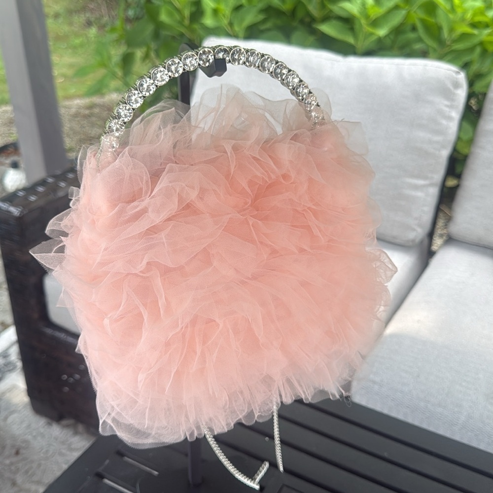 Rhinestone and pink tulle satchel NWT - Picture 4 of 5
